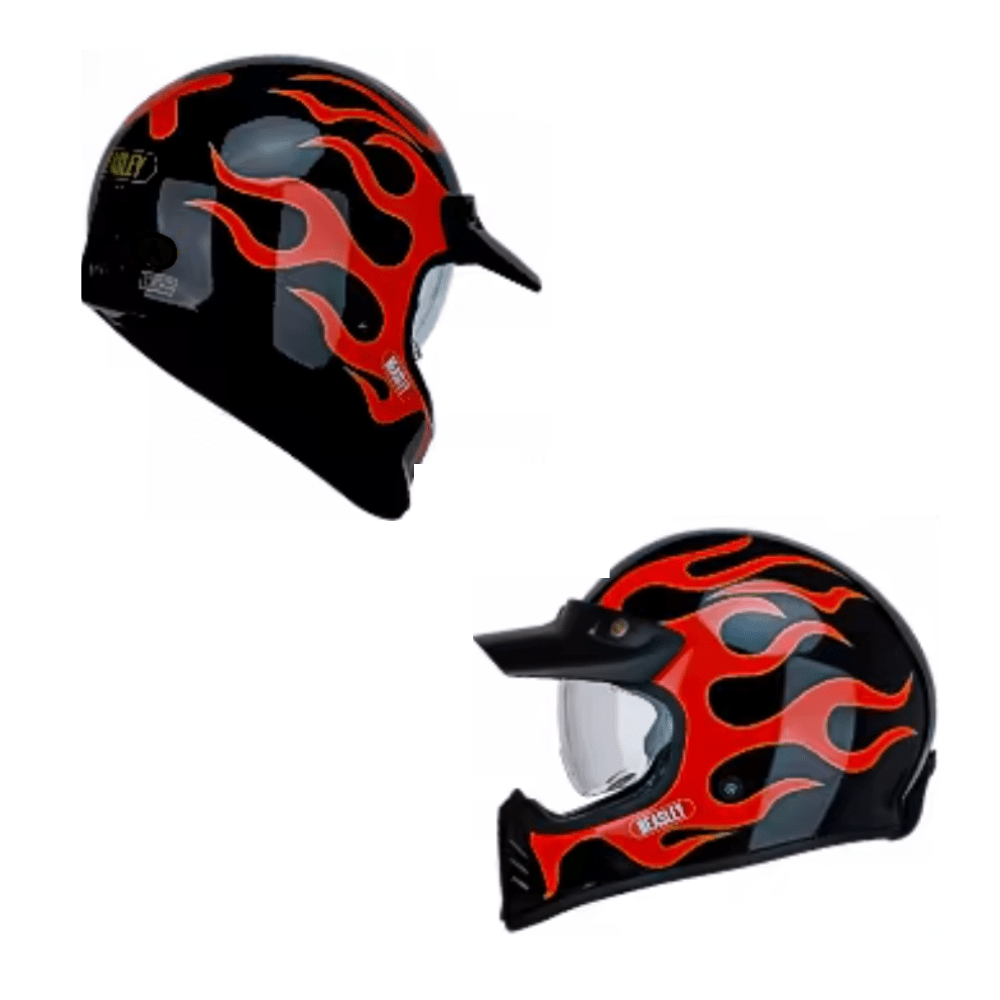 BEASLEY 502 Scrambler Retro Motorcycle Helmet DOT/ECE Certified - Savile Speed Co.
