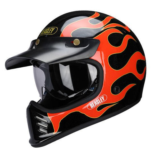 BEASLEY 502 Scrambler Retro Motorcycle Helmet DOT/ECE Certified - Savile Speed Co.
