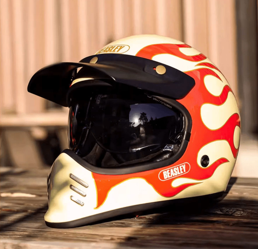 BEASLEY 502 Scrambler Retro Motorcycle Helmet DOT/ECE Certified - Savile Speed Co.