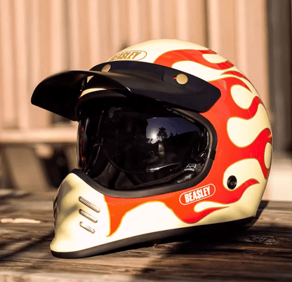 BEASLEY 502 Scrambler Retro Motorcycle Helmet DOT/ECE Certified - Savile Speed Co.