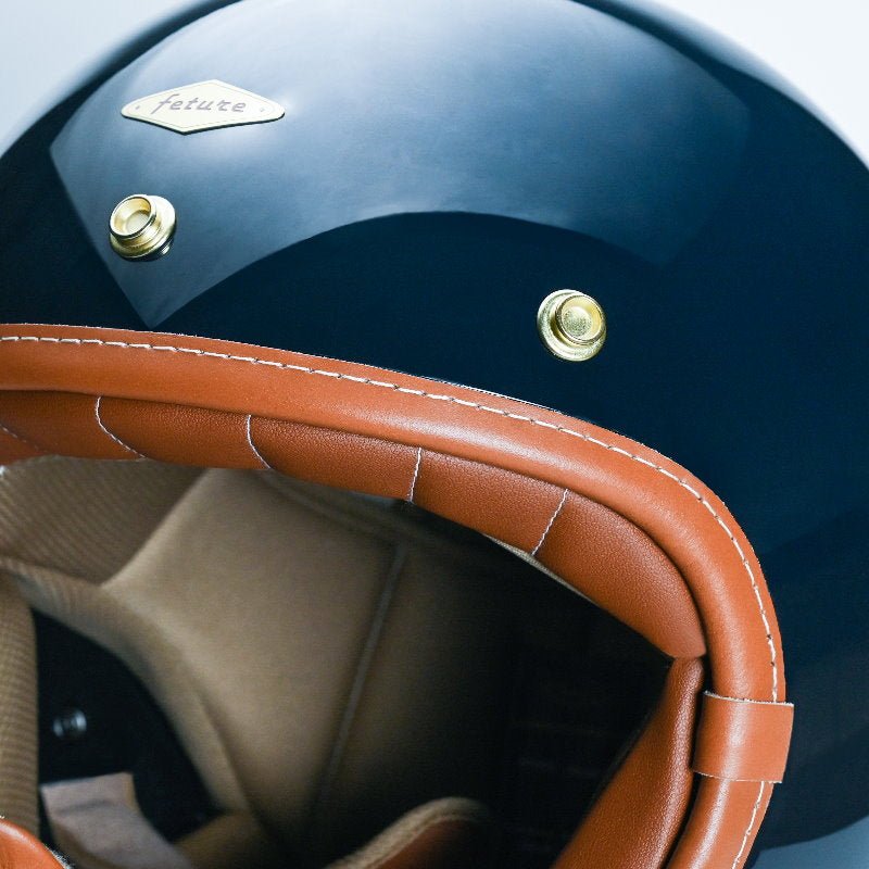 Feture STEVEN CUSTOM Retro Motorcycle Helmet DOT - Savile Speed Co.