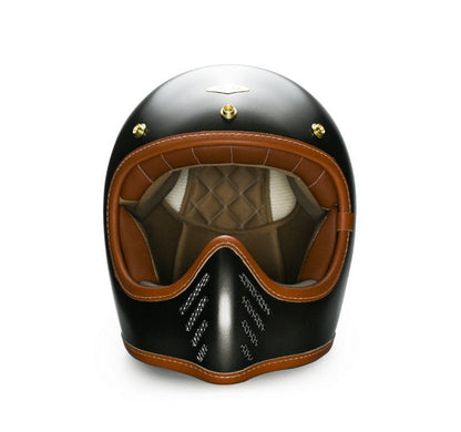 Feture STEVEN CUSTOM Retro Motorcycle Helmet DOT - Savile Speed Co.