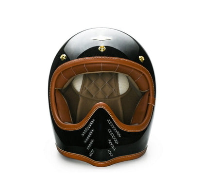 Feture STEVEN CUSTOM Retro Motorcycle Helmet DOT - Savile Speed Co.