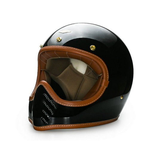 Feture STEVEN CUSTOM Retro Motorcycle Helmet DOT - Savile Speed Co.