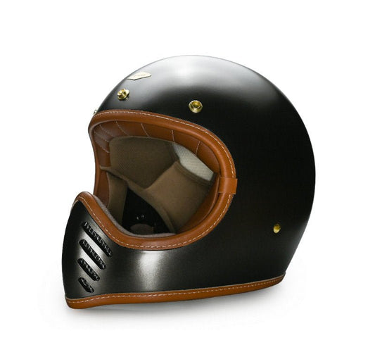 Feture STEVEN CUSTOM Retro Motorcycle Helmet DOT - Savile Speed Co.