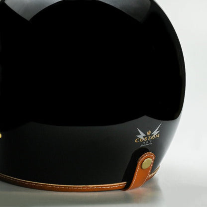 Feture STEVEN CUSTOM Retro Motorcycle Helmet DOT - Savile Speed Co.