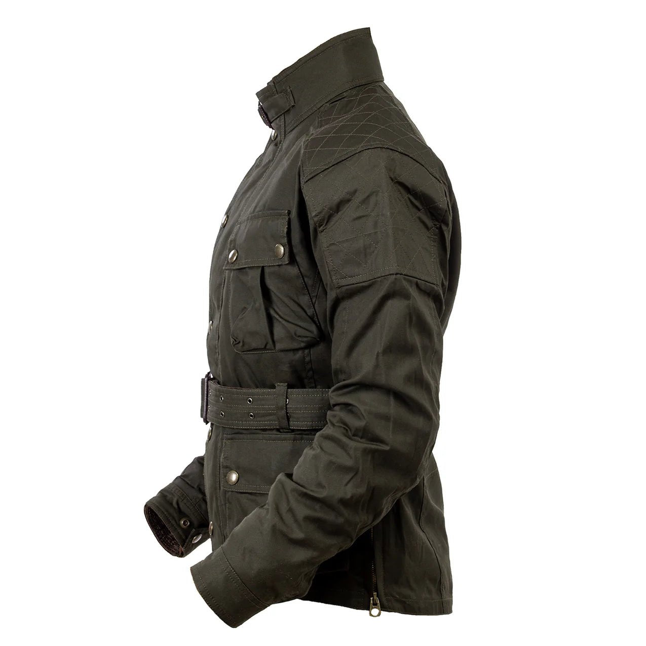 Fogy Classic Waxed Cotton Motorcycle Jacket Retro Café Racer Riding Gear - Savile Speed Co.