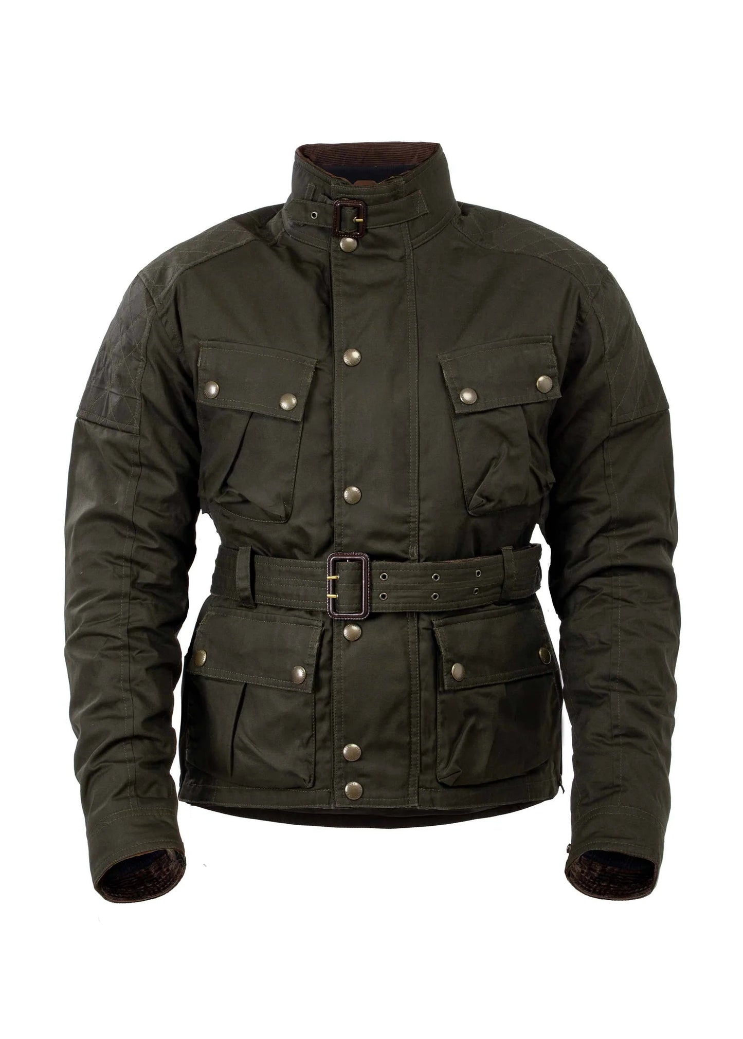 Fogy Classic Waxed Cotton Motorcycle Jacket Retro Café Racer Riding Gear - Savile Speed Co.