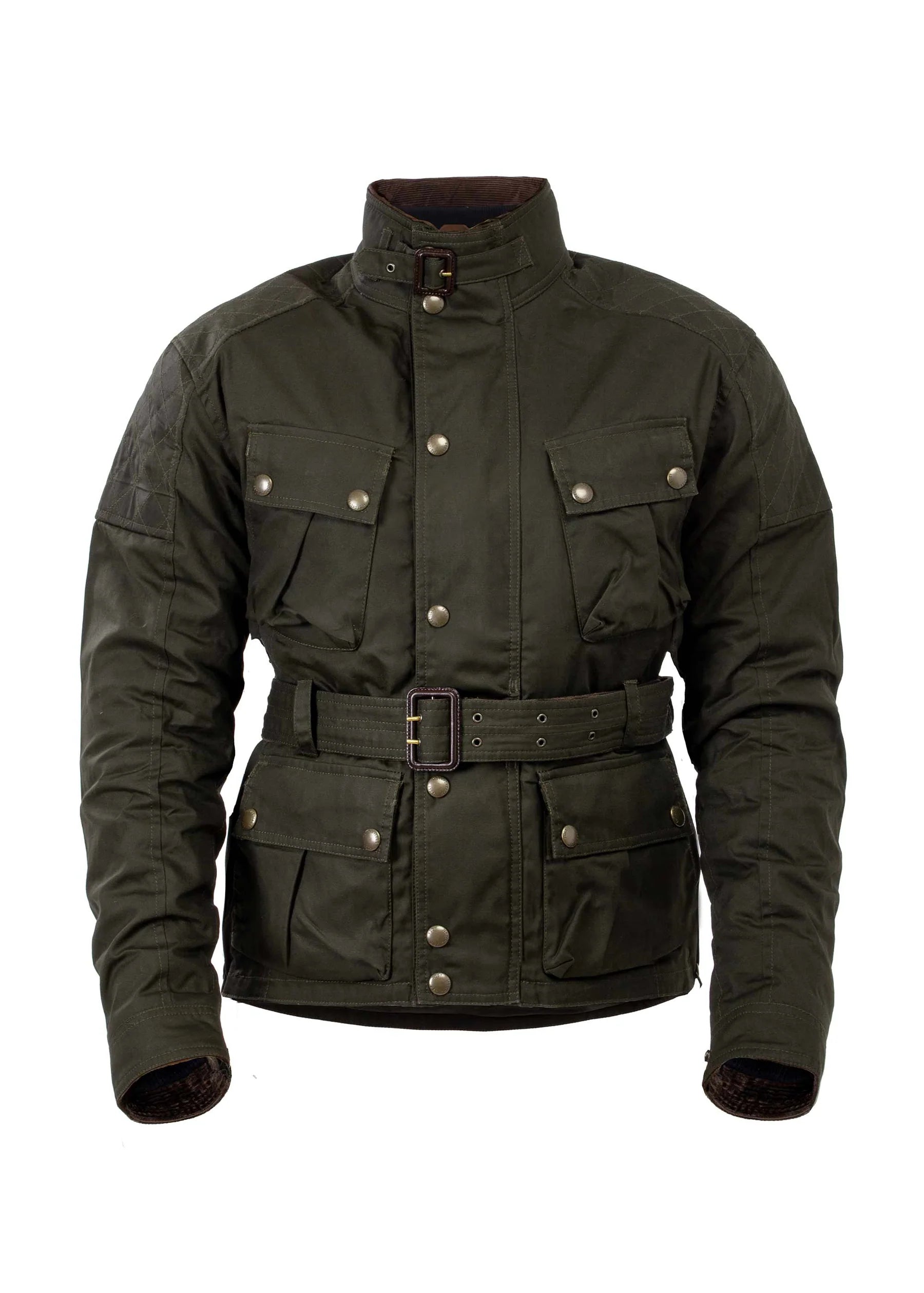 Fogy Classic Waxed Cotton Motorcycle Jacket Retro Café Racer Riding Gear - Savile Speed Co.