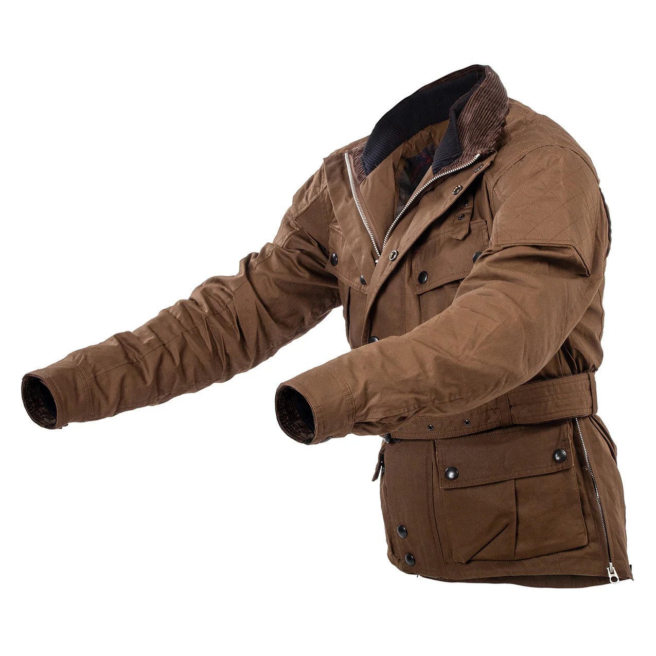 Fogy Classic Waxed Cotton Motorcycle Jacket Retro Café Racer Riding Gear - Savile Speed Co.