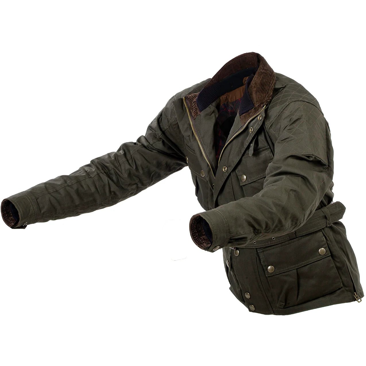 Fogy Classic Waxed Cotton Motorcycle Jacket Retro Café Racer Riding Gear - Savile Speed Co.