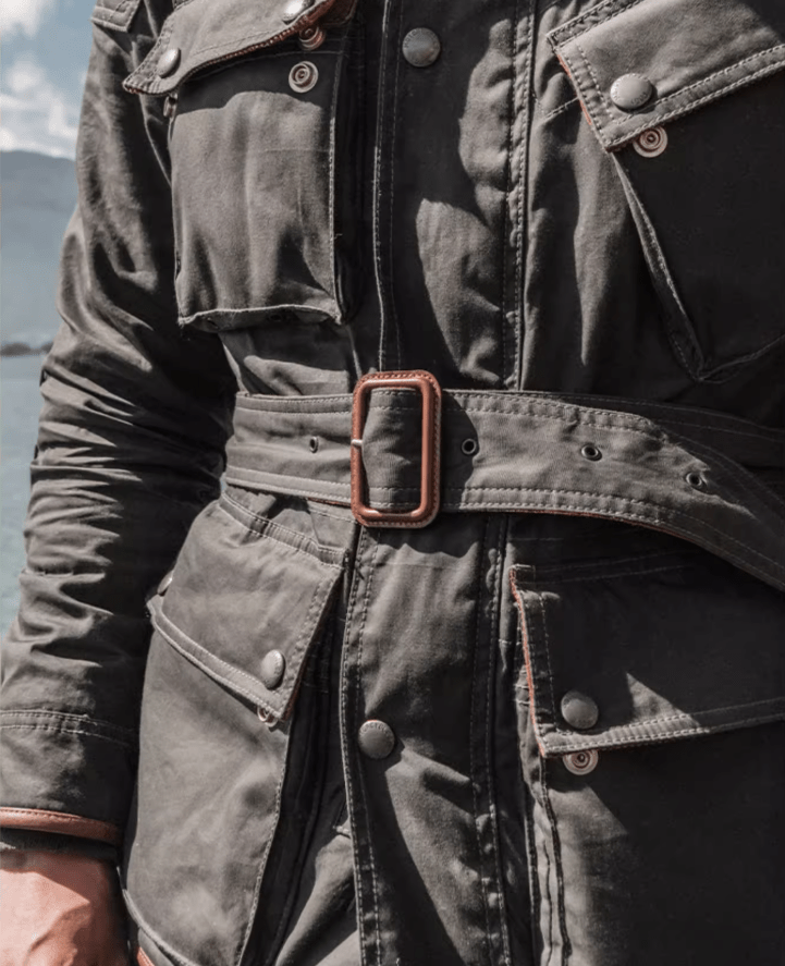 Fogy Classic Waxed Cotton Motorcycle Jacket Retro Café Racer Riding Gear - Savile Speed Co.