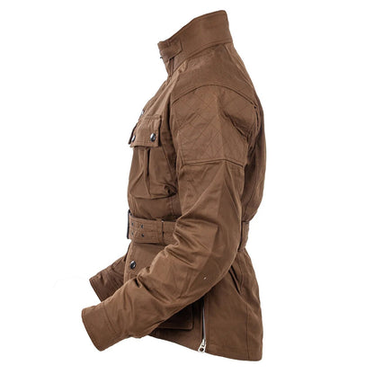 Fogy Classic Waxed Cotton Motorcycle Jacket Retro Café Racer Riding Gear - Savile Speed Co.