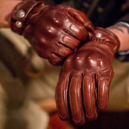 Fogy Garage Ethiopian Sheepskin Kevlar Lined Retro Motorcycle Gloves - Savile Speed Co.