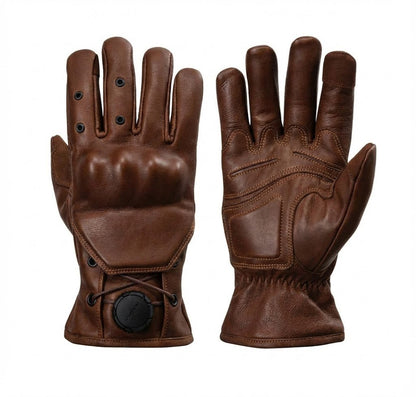 Fogy Garage Fidlock Leather Retro Motorcycle Gloves - Savile Speed Co.