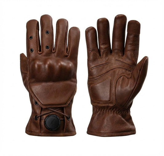 Fogy Garage Fidlock Leather Retro Motorcycle Gloves - Savile Speed Co.