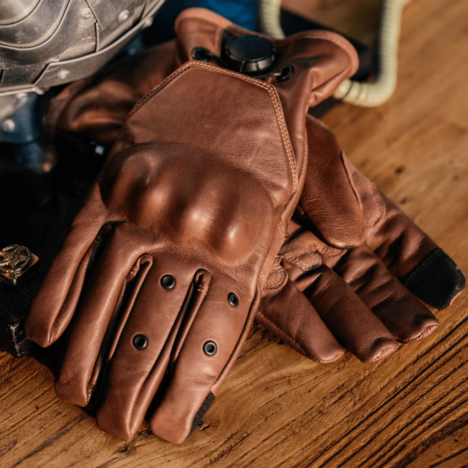 Fogy Garage Fidlock Leather Retro Motorcycle Gloves - Savile Speed Co.