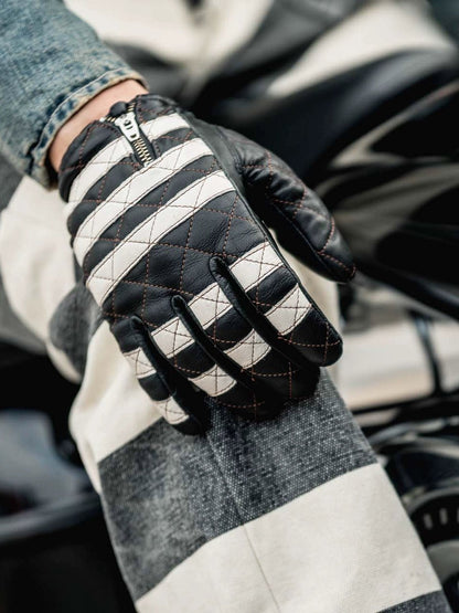 Fogy Garage Prisoner Retro Motorcycle Riding Gloves Lambskin - Savile Speed Co.