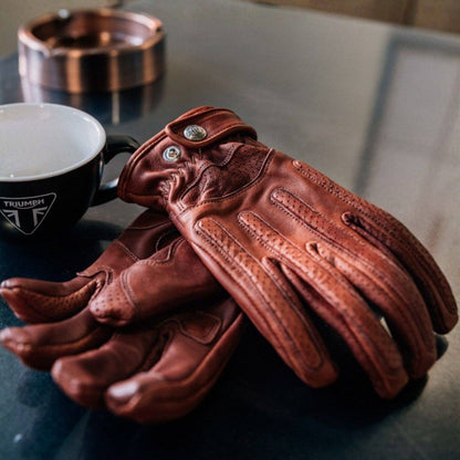 Fogy Garage leather retro gloves palm view – reinforced grip and protection – vintage motorcycle cafe racer – Savile Speed Co.