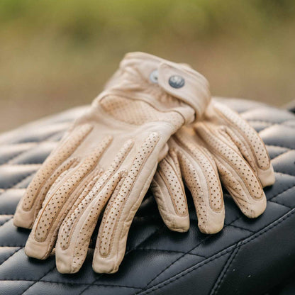 Fogy Garage Ras Dashen genuine leather motorcycle gloves – premium retro vintage style – scrambler cafe racer rider – Savile Speed Co.