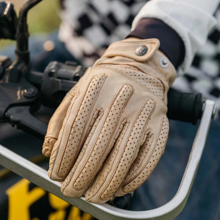 Ras Dashen motorcycle gloves lifestyle – weekend retro ride vintage style – cafe racer scrambler gear – Savile Speed Co.