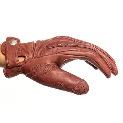 Ras Dashen leather gloves tan brown – vintage motorcycle style – cafe racer retro riding gloves – Savile Speed Co.