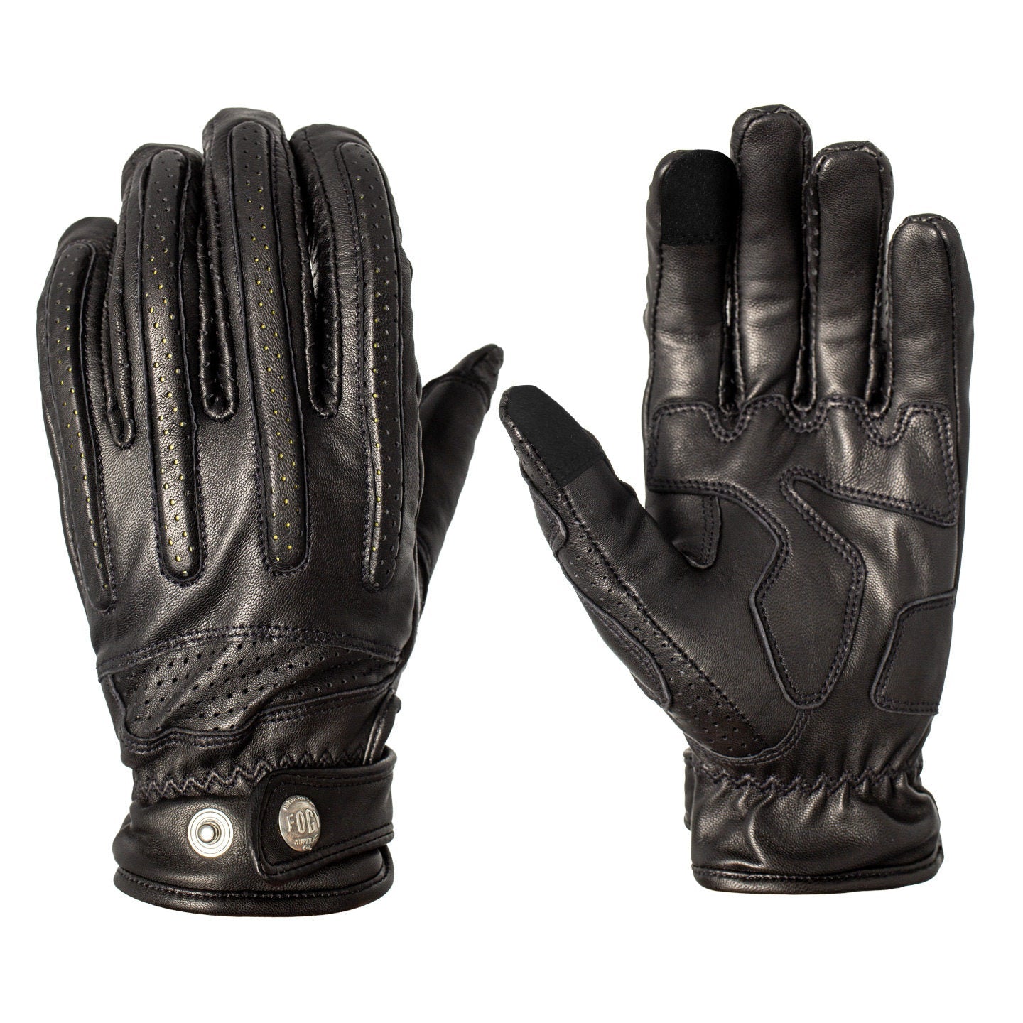 Ras Dashen retro gloves ventilation panel – perforated leather for summer riding – cafe racer scrambler moto – Savile Speed Co.