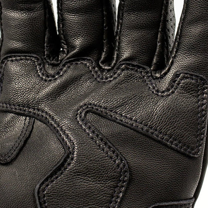 Ras Dashen gloves worn on scrambler – genuine leather retro motorcycle style – vintage cafe racer rider – Savile Speed Co.