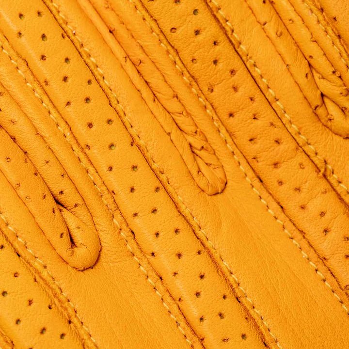 Ras Dashen leather gloves interior – unlined tactile feel – retro motorcycle riding gloves – Savile Speed Co.