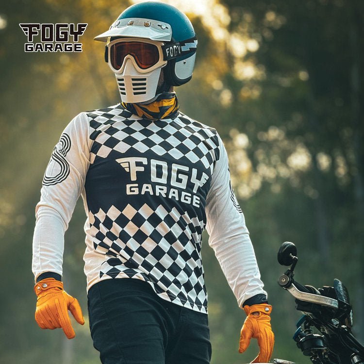 Fogy Garage vintage riding goggles with dust mask – scrambler off-road style – retro motorcycle eyewear – Savile Speed Co.