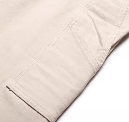 Fogy Garage vintage motorcycle riding pants close-up – herringbone Dyneema textile – cafe racer retro moto pants – Savile Speed Co.
