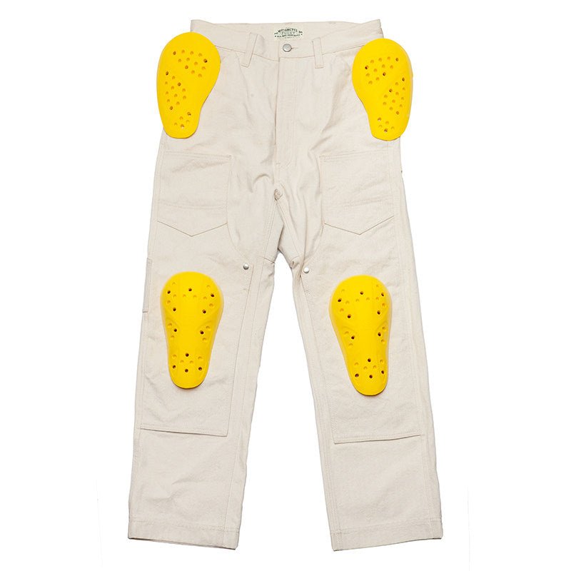 Fogy Garage retro riding pants pocket detail – herringbone cotton construction – vintage scrambler motorcycle pants – Savile Speed Co.