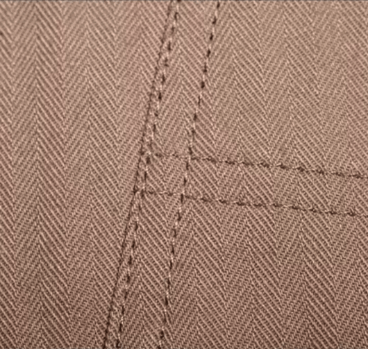 Fogy Garage Dyneema motorcycle pants flat lay – herringbone textile construction – scrambler vintage moto gear – Savile Speed Co.