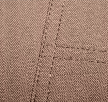 Fogy Garage Dyneema motorcycle pants flat lay – herringbone textile construction – scrambler vintage moto gear – Savile Speed Co.