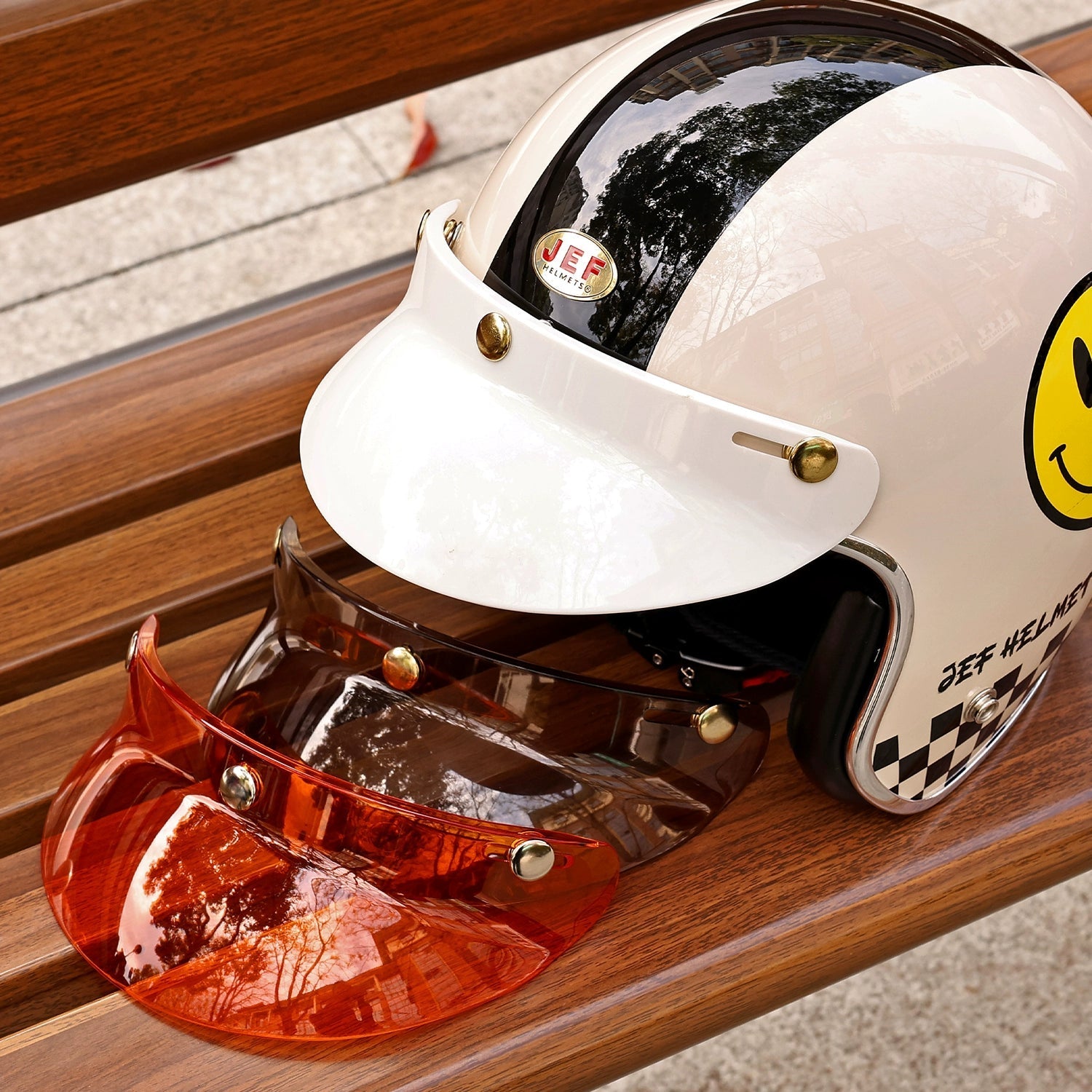 JEF Retro Helmet Peak 3 - Snap - Savile Speed Co.