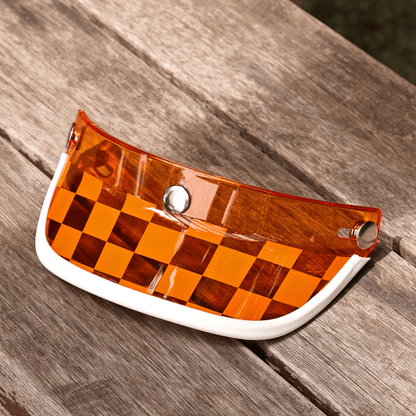JEF 3-snap helmet peak – retro motorcycle brim – cafe racer vintage style – Savile Speed Co.