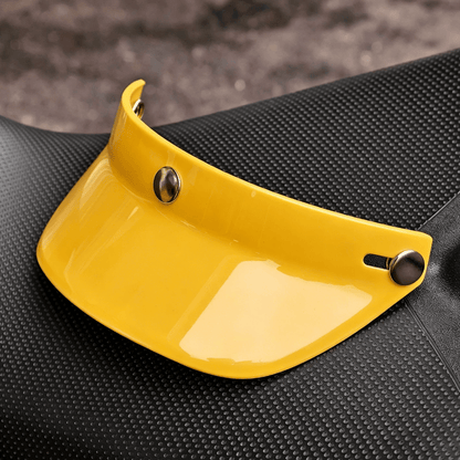 JEF retro helmet sun visor – 3-snap peak – scrambler vintage motorcycle accessory – Savile Speed Co.