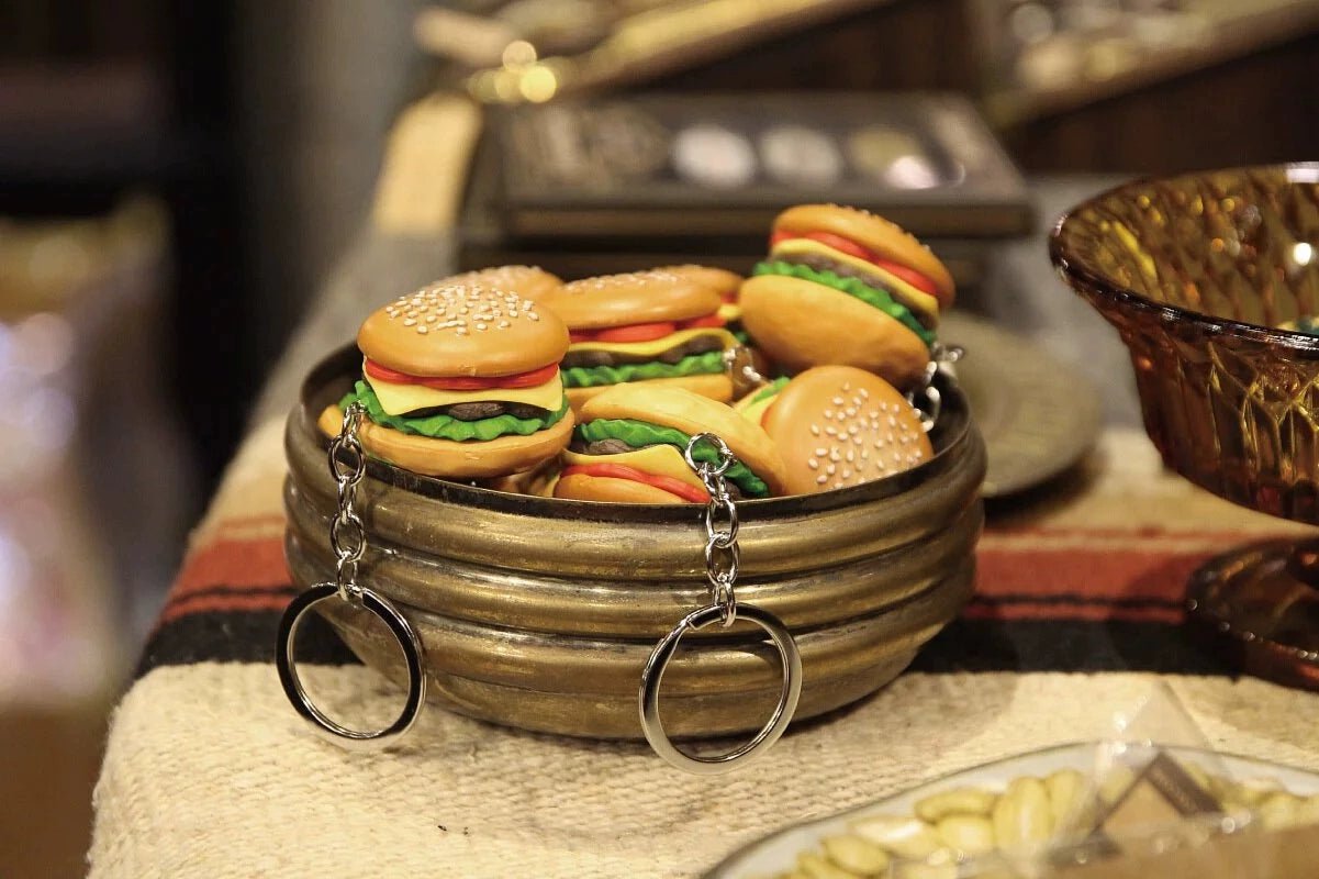 Metalize Hamburger Sandwich Fries Keychain - Savile Speed Co.
