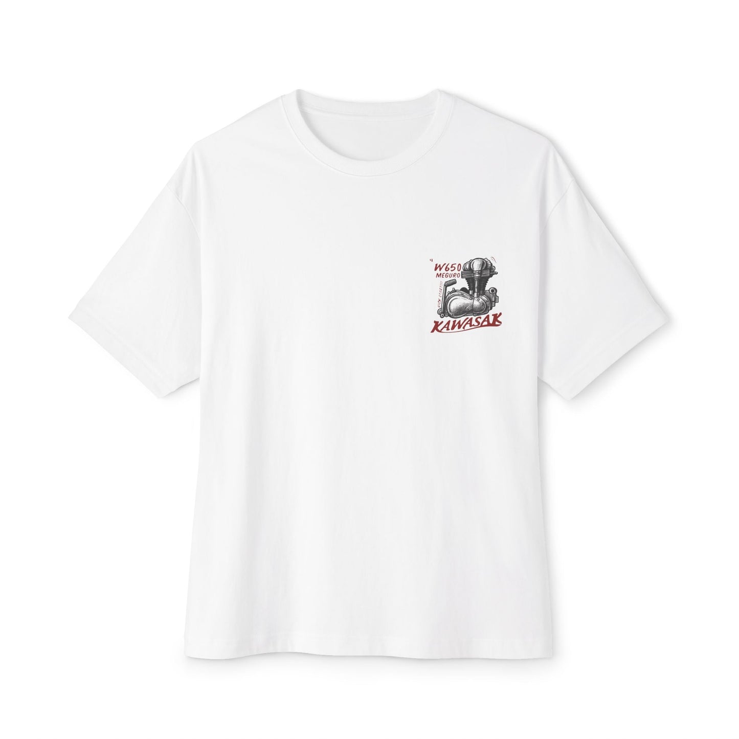 Moke Design Retro Motorcycle Single Cylinder Kawasaki W650 T-shirt - Savile Speed Co.