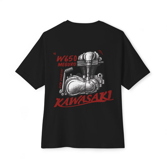 Moke Design Retro Motorcycle Single Cylinder Kawasaki W650 T-shirt - Savile Speed Co.