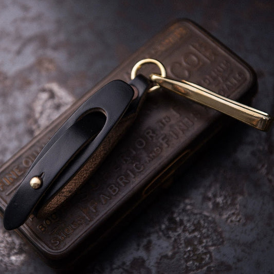 Mountain Rock Handmade Brass and Leather Motorcycle Glove Holder - Savile Speed Co.