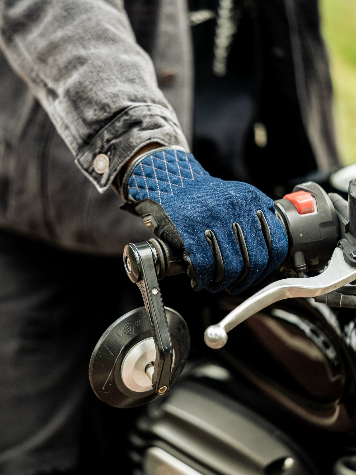 MR MOTOR Denim Retro Motorcycle Riding Gloves - Savile Speed Co.