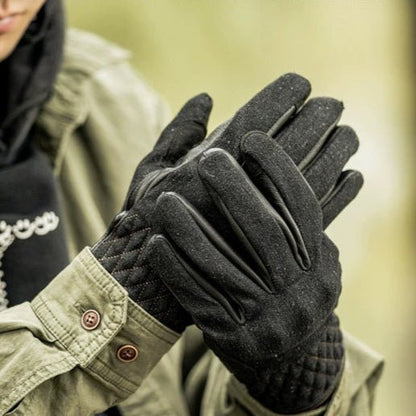 MR MOTOR Denim Retro Motorcycle Riding Gloves - Savile Speed Co.