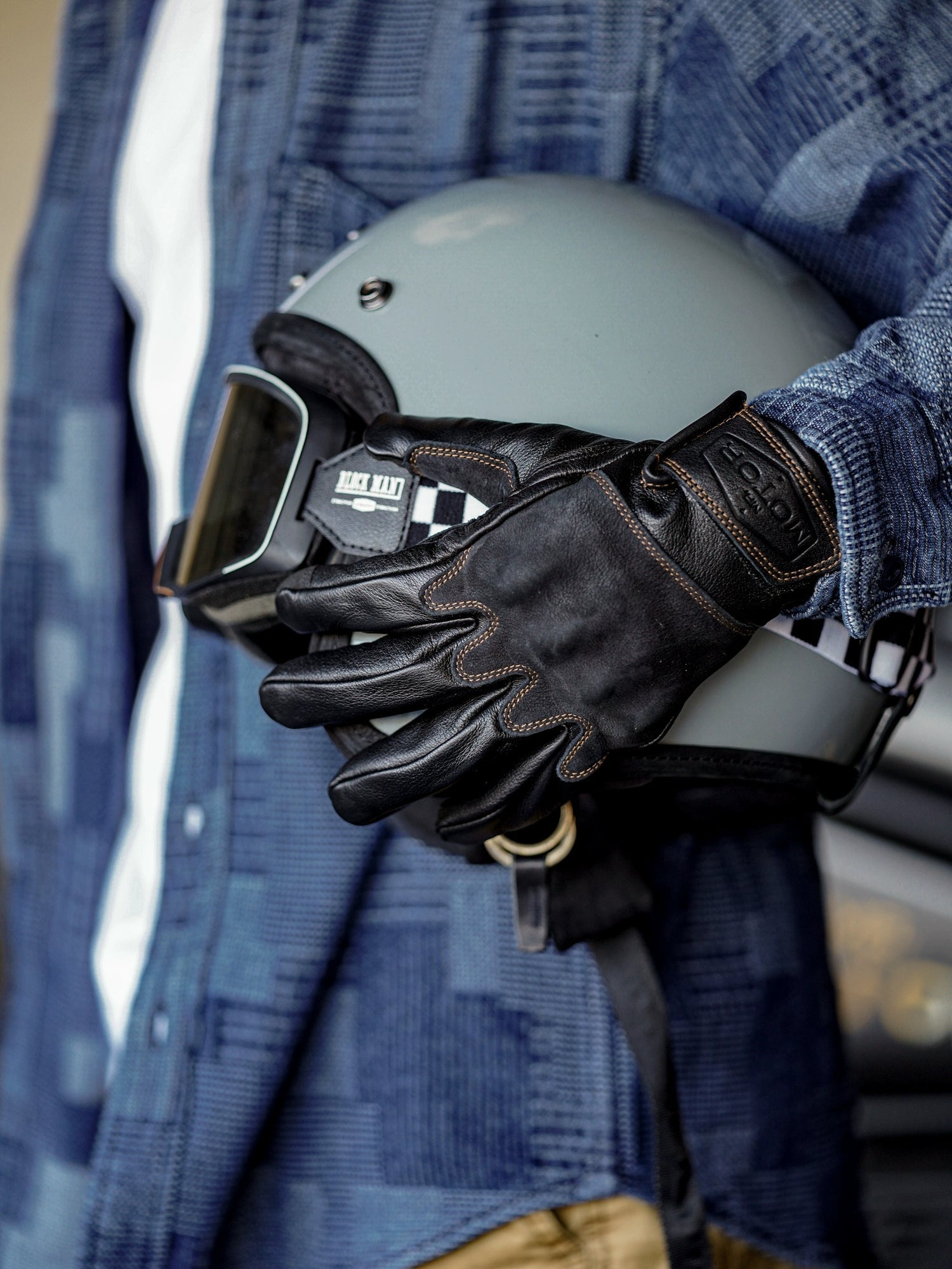 MR MOTOR Faux Suede Retro Motorcycle Riding Gloves Fall/Winter - Savile Speed Co.