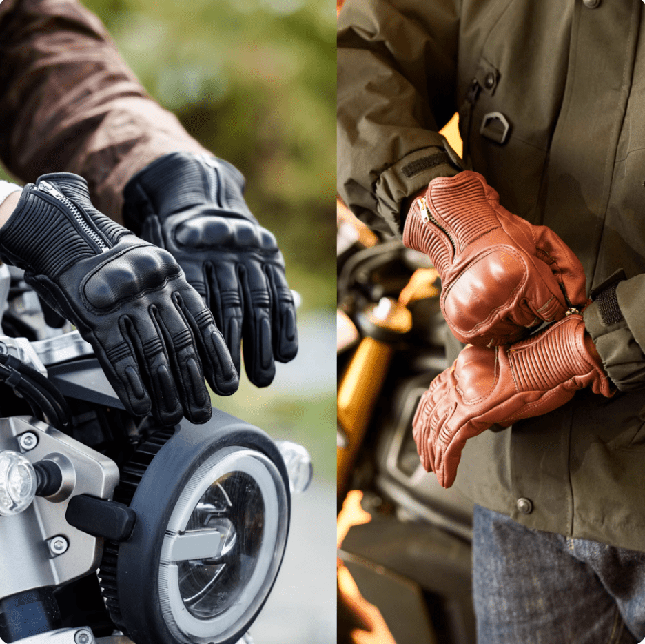 MR MOTOR Lamb Skin Retro Leather Motorcycle Gloves All-season & Fall/Winter - Savile Speed Co. - cafe racer, winter gloves