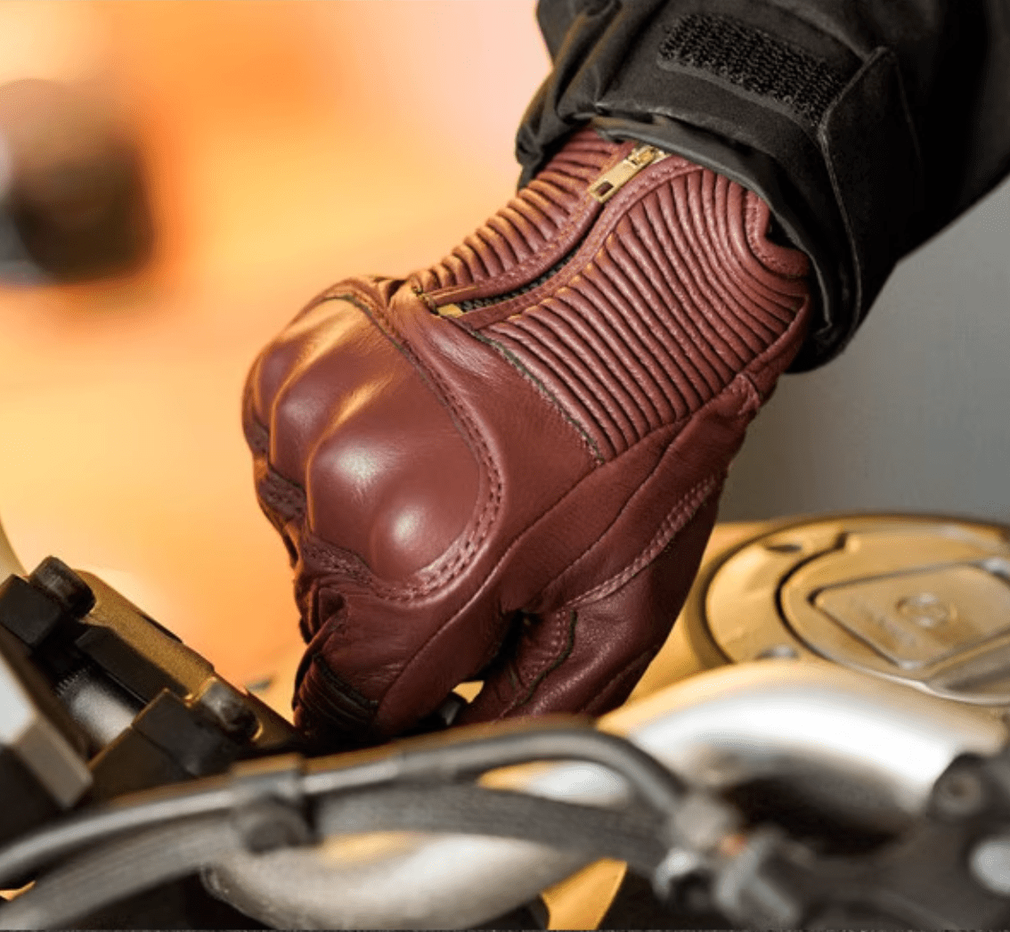 MR MOTOR Lamb Skin Retro Leather Motorcycle Gloves All-season & Fall/Winter - Savile Speed Co. - cafe racer, winter gloves