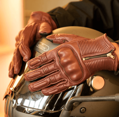 MR MOTOR Lamb Skin Retro Leather Motorcycle Gloves All-season & Fall/Winter - Savile Speed Co. - cafe racer, winter gloves