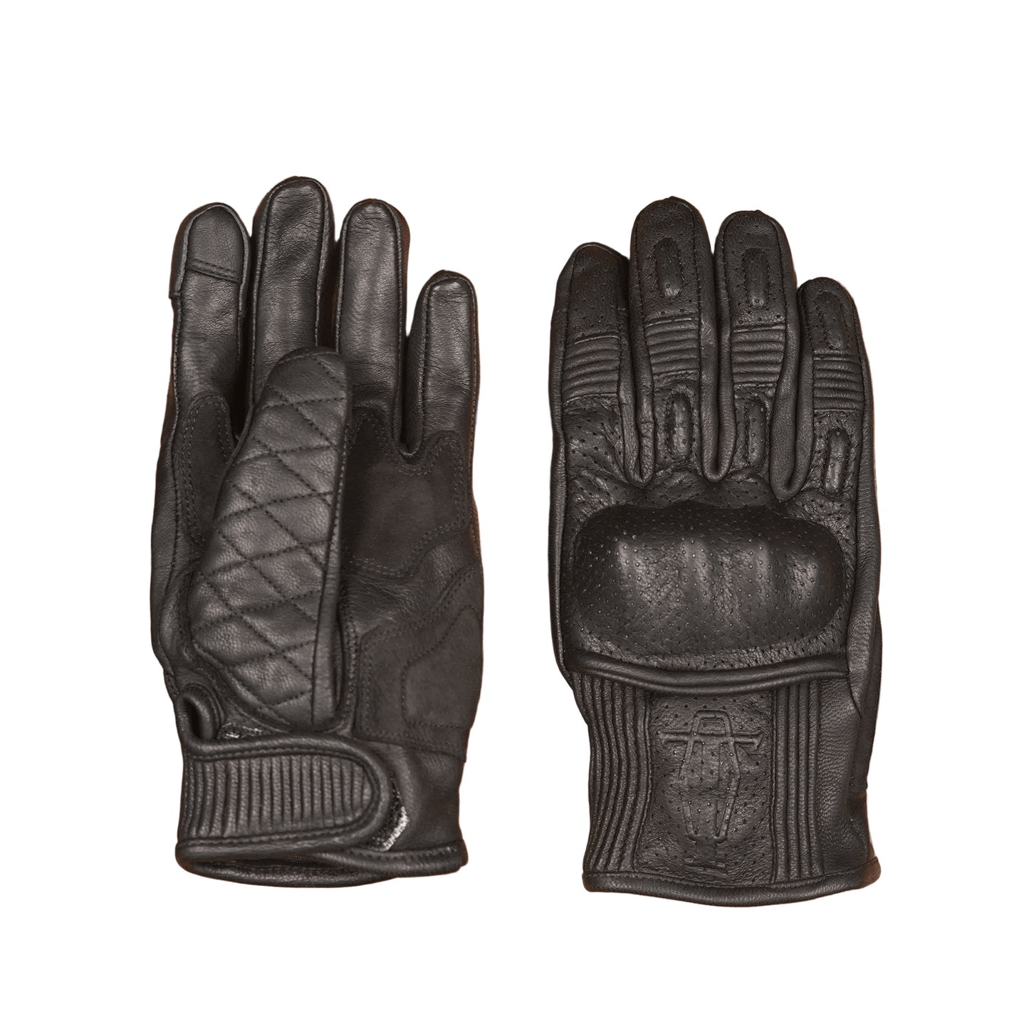 MR MOTOR retro motorcycle gloves worn – cafe racer scrambler vintage style – sheepskin perforated riding gloves – Savile Speed Co.