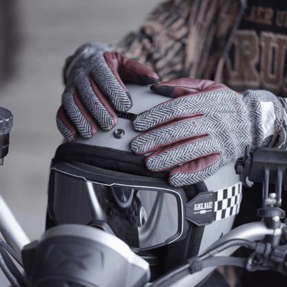 MR MOTOR Tweed Retro Motorcycle Riding Gloves - Savile Speed Co.