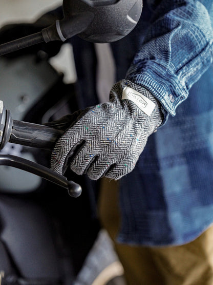 MR MOTOR Tweed Retro Motorcycle Riding Gloves - Savile Speed Co.